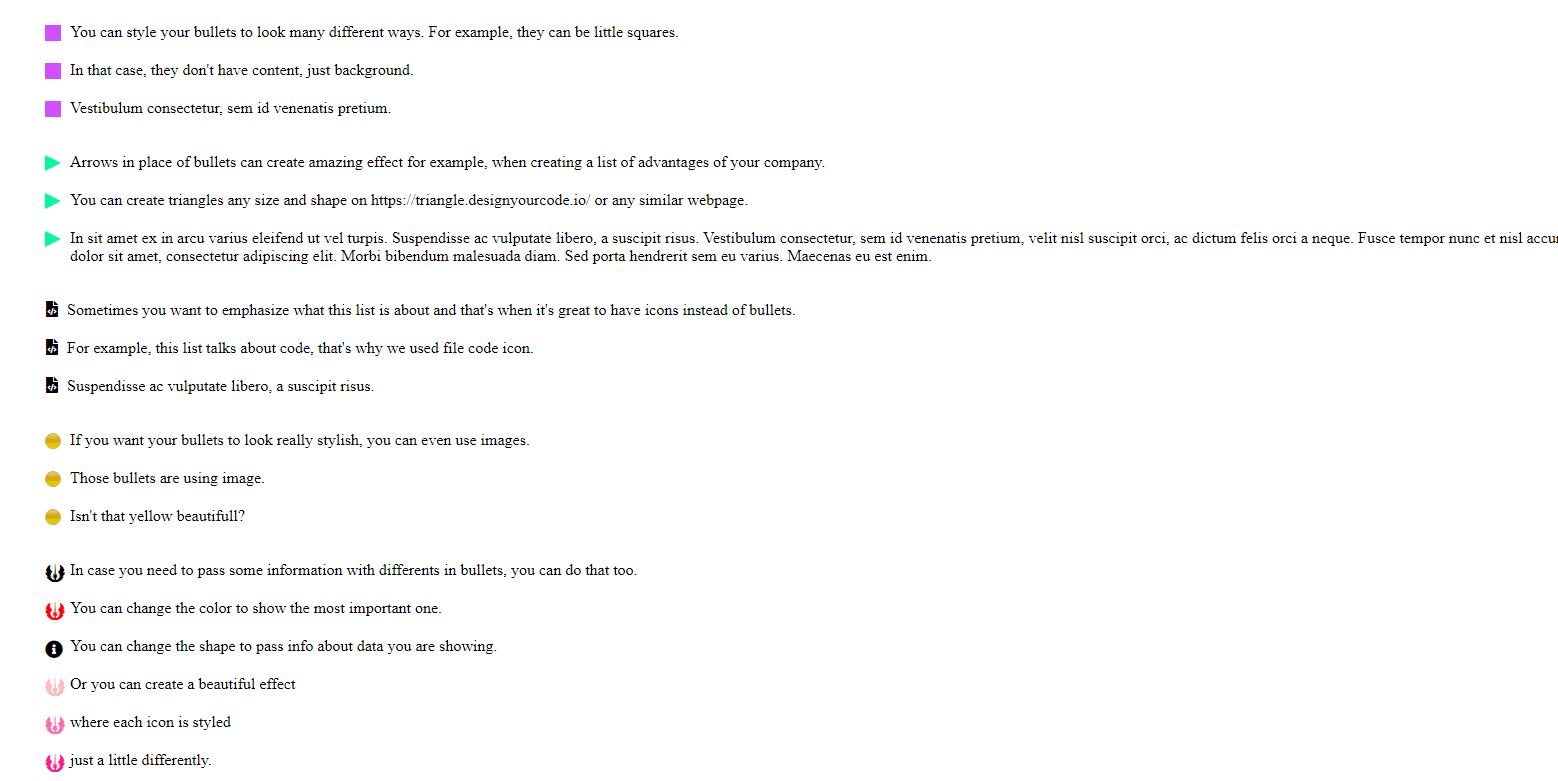 Customizing <li> bullets